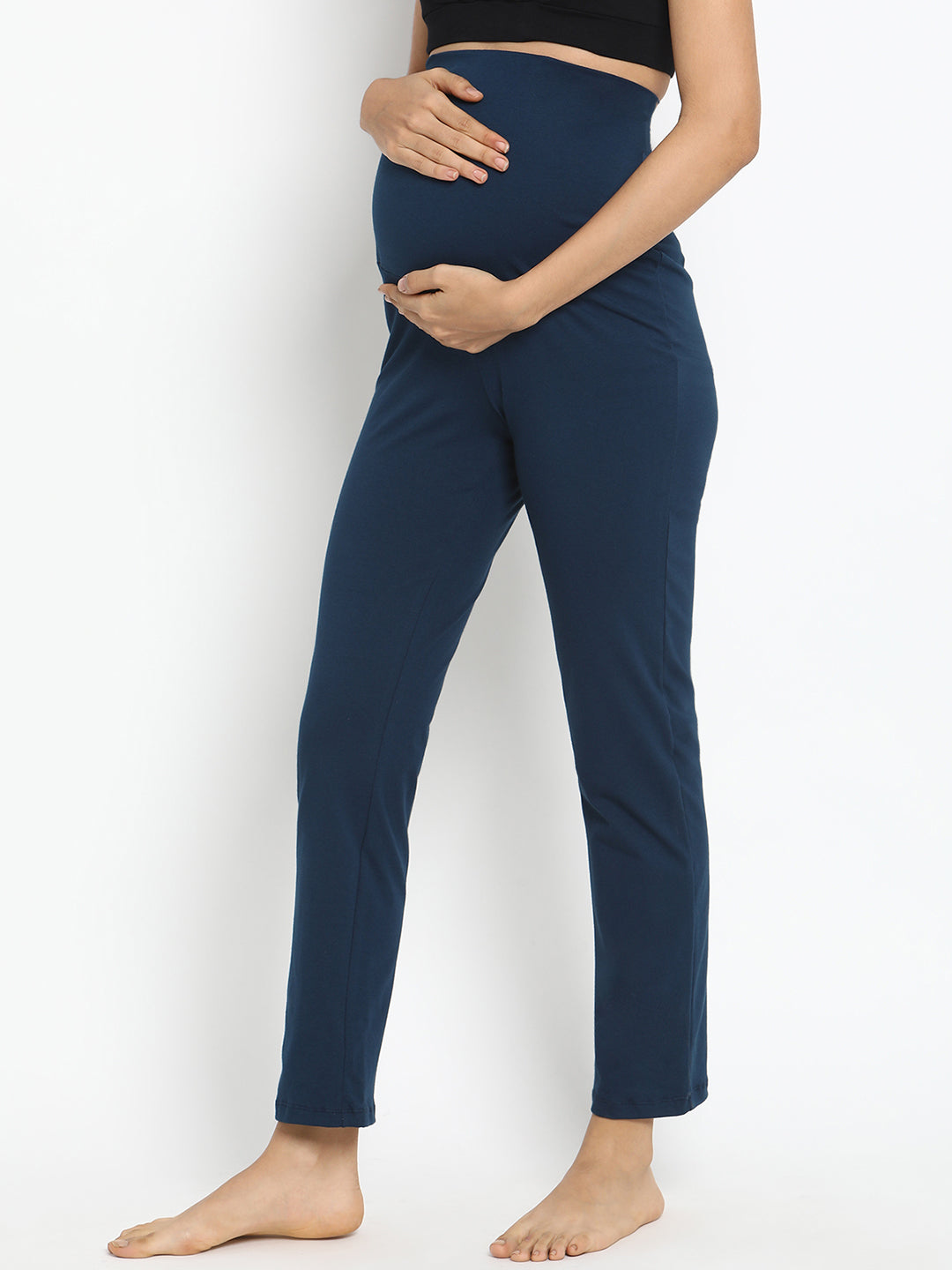 Buy online High Rise Solid Trouser Maternity Wear Trouser from clothing for  Women by Mom For Sure By Ketki Dalal for ₹1229 at 5% off | 2024 Limeroad.com